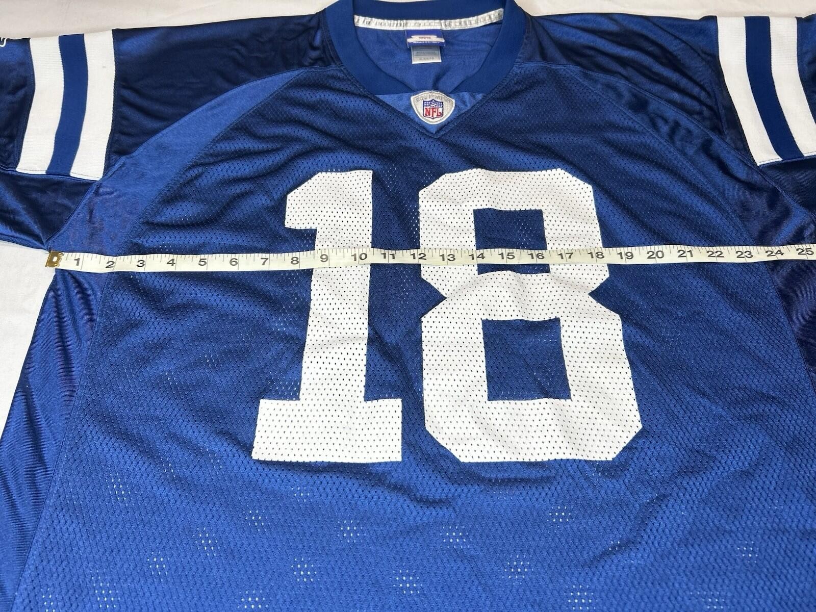 Reebok NFL Indianapolis Colts #18 Peyton Manning Jersey Mens XL Blue On Field