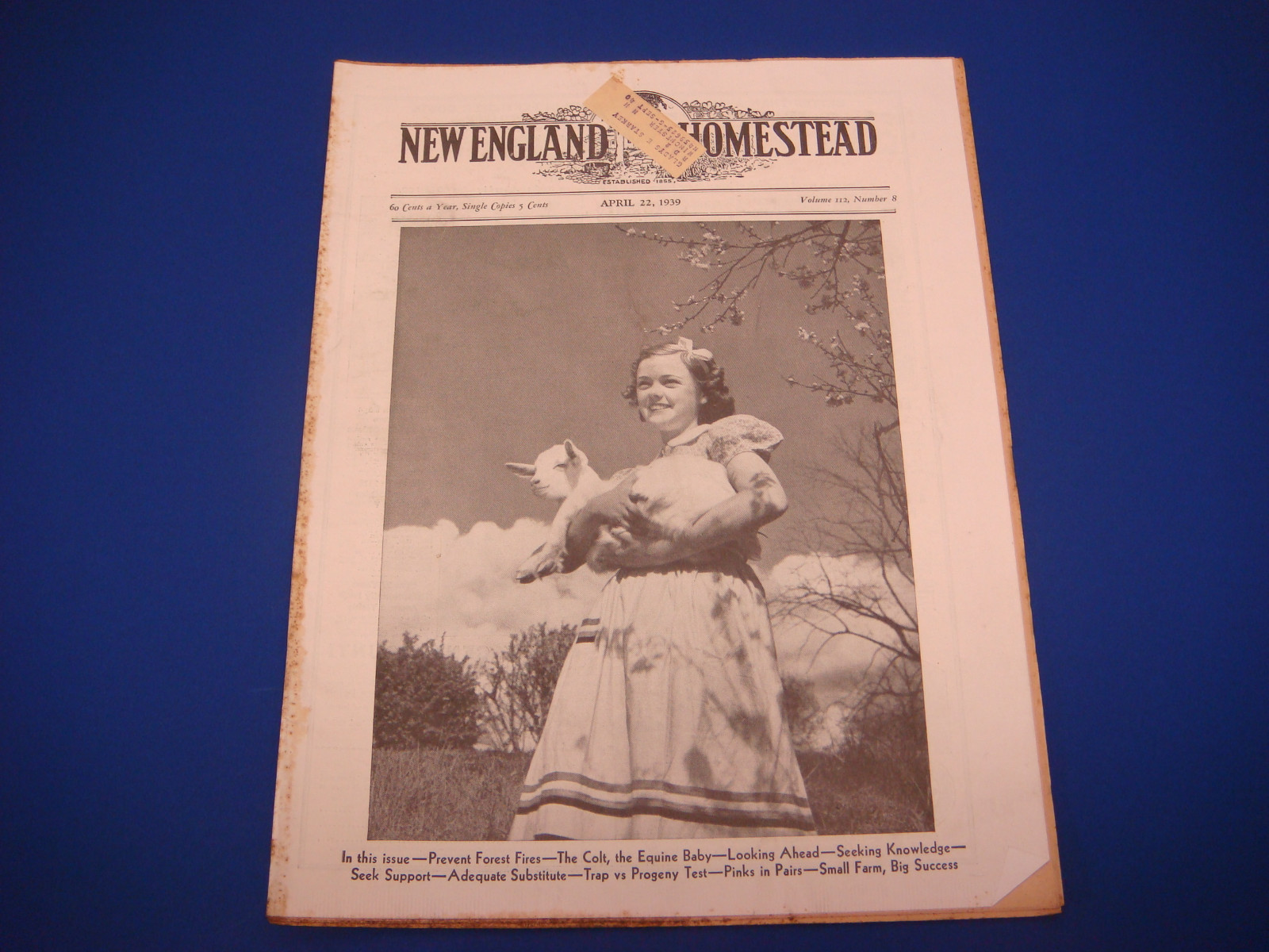 New England Homestead Newspaper Magazine,April 22,1939,Trap vs Progeny Test