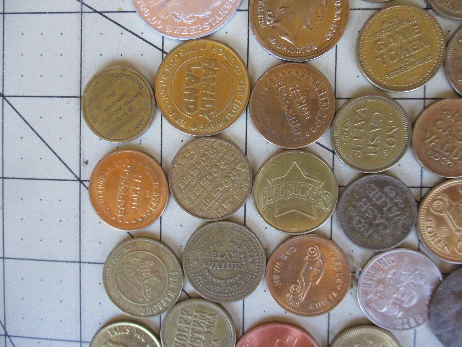 Vtg 70s 80s Junk Drawer TRADE TOKENS, COINS, Huge Token, Coin Lot