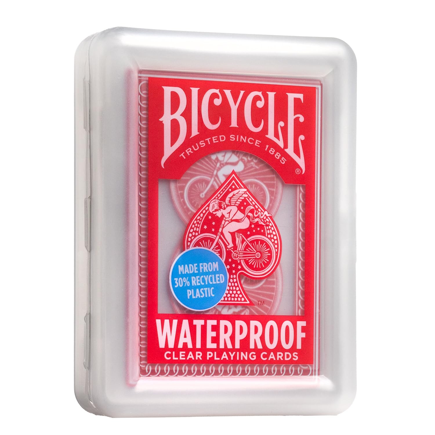 Bicycle Waterproof Red Plastic Playing Cards Clear Recycled Pool Beach Games