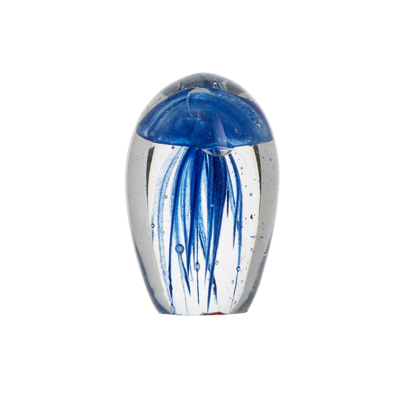 Beachcombers 2.75″ Glass Blue Jellyfish Paperweight
