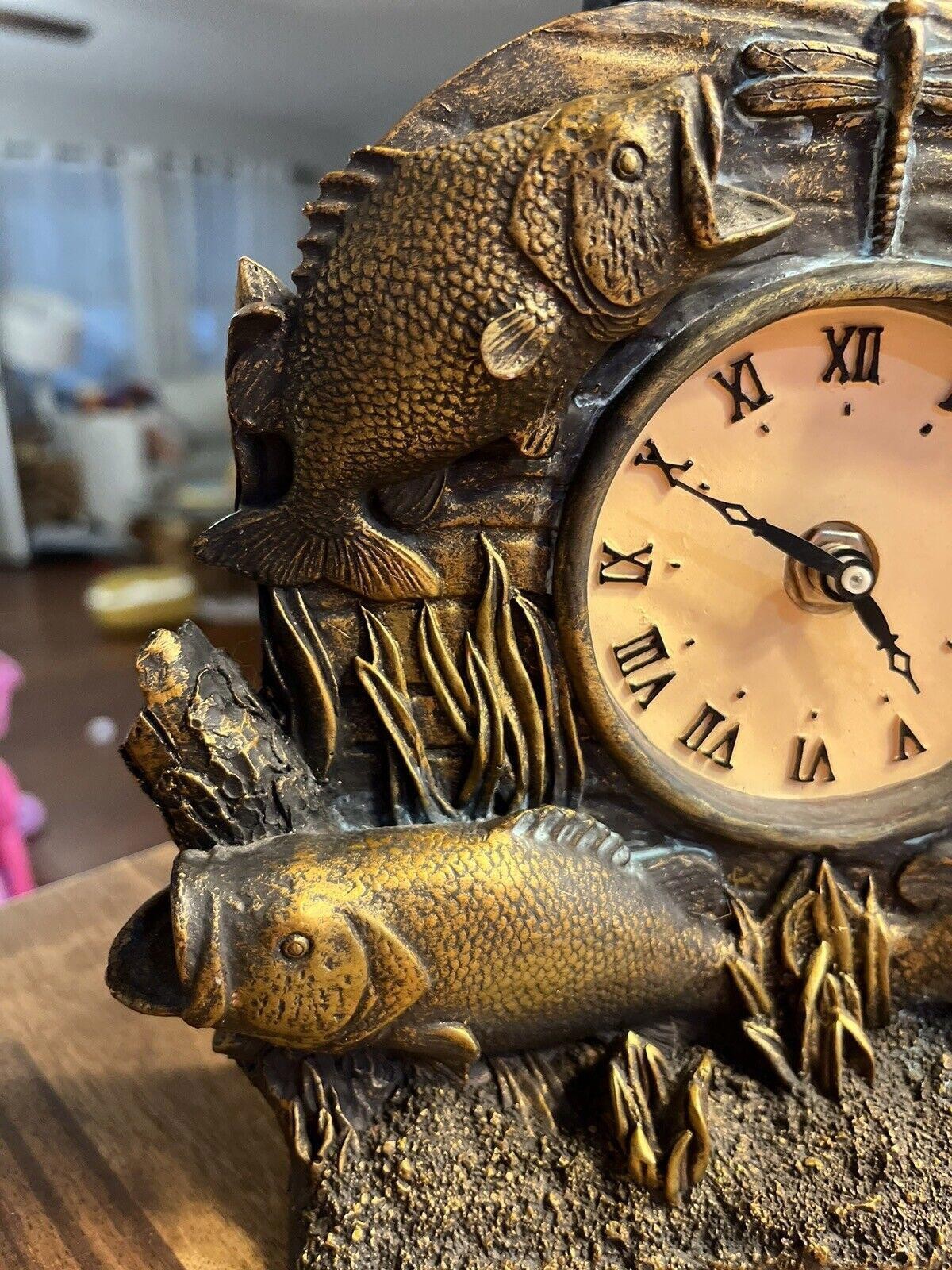 Trout Resin Mantle Clock 7×7 FISH Resin Clock Figurine