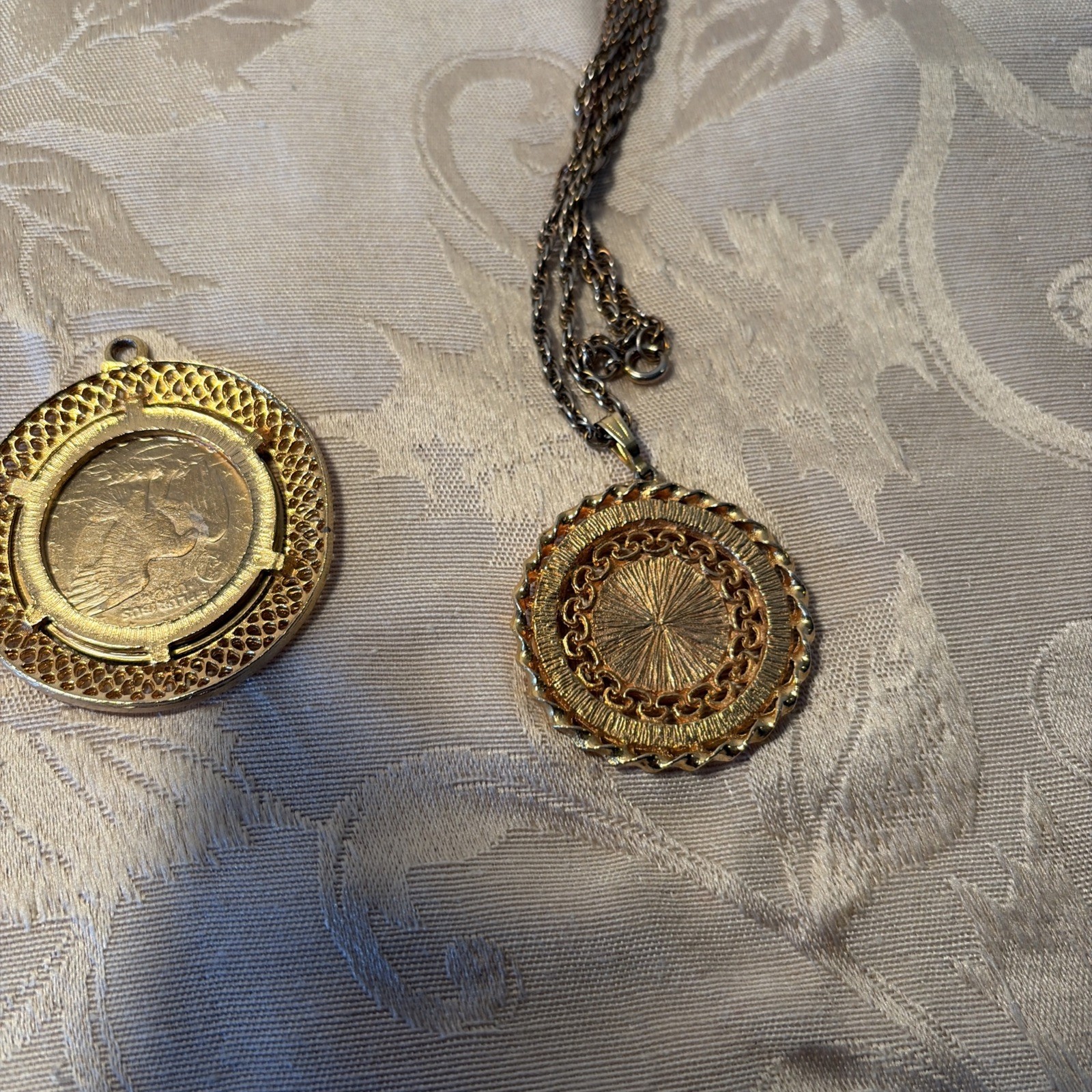 Vintage Coin Necklace Lot Men’s Jewelry Kennedy, Eisenhower Indian Head Coins 3