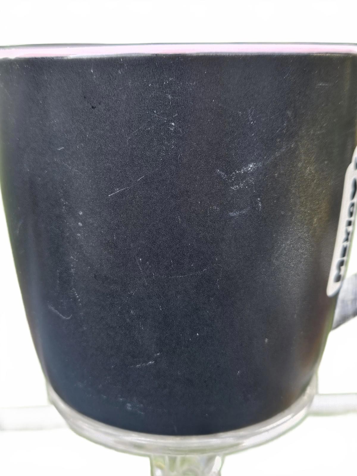 Cozumel Island Mexico Matte Black and Pink Ceramic Mug 3.25 In Tall Souvenir