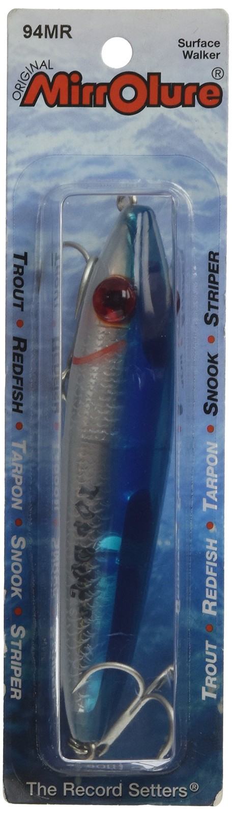 MirrOLure 94MR 24 Mirolure Top Dog Surface Walk Blue Bk White Silver 4 5in 1oz