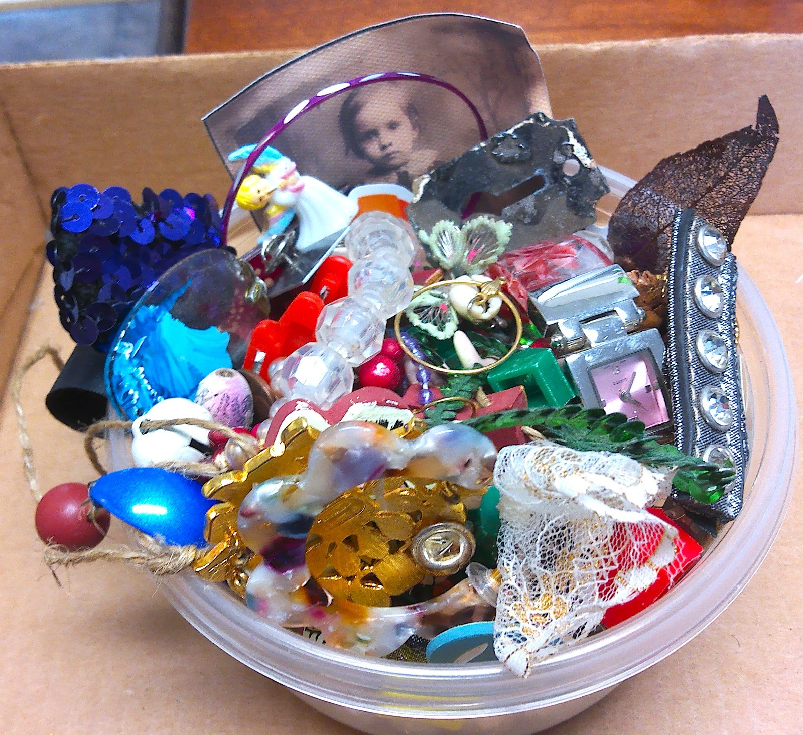 1+lb Junk Drawer Found Objects Lot Crow Confetti For Art Collage Journals Craft