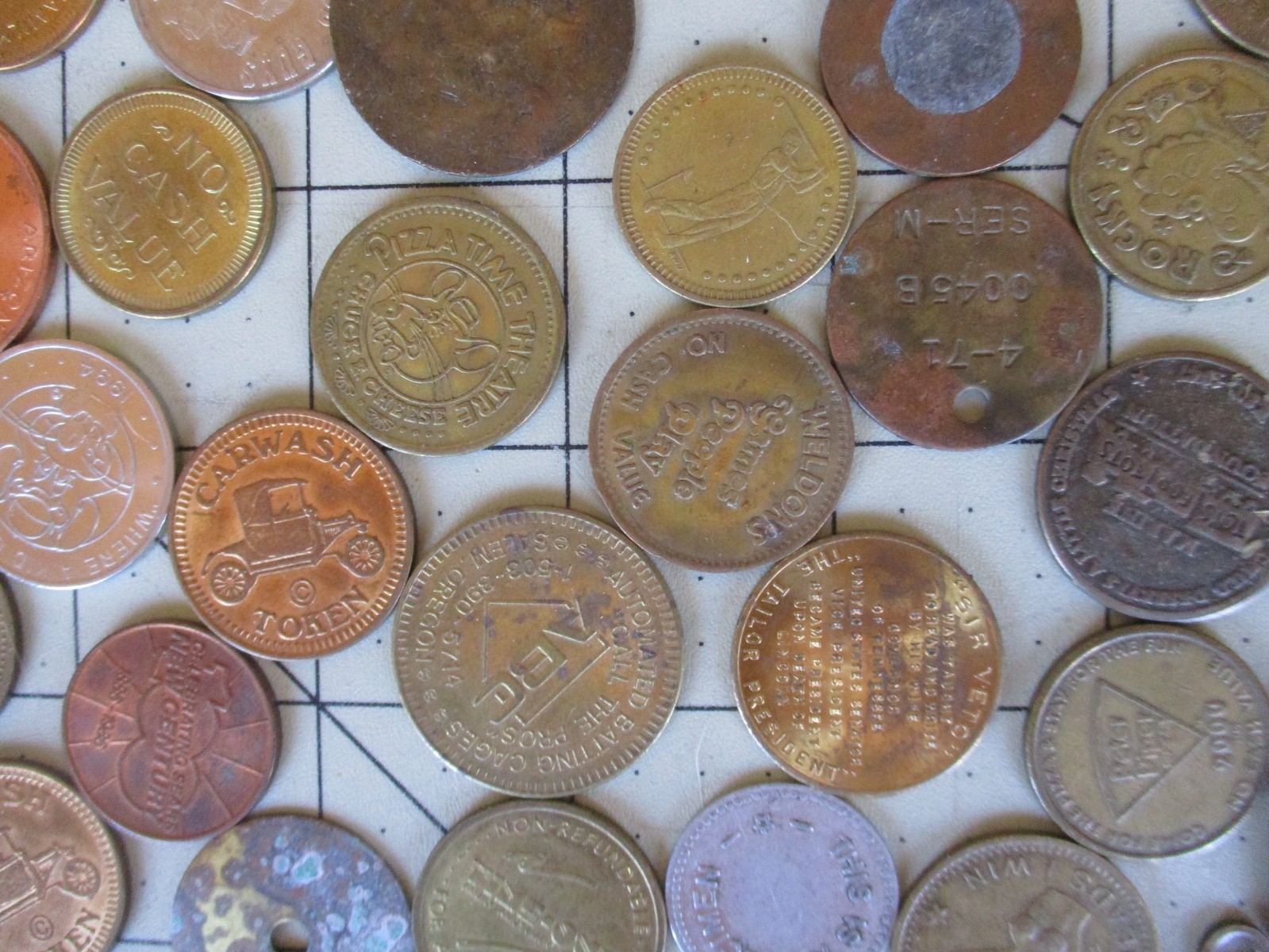 Vtg 70s 80s Junk Drawer TRADE TOKENS, COINS, Huge Token, Coin Lot