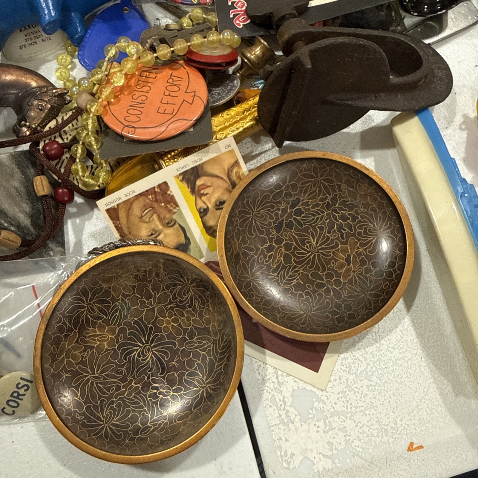 Huge Junk Drawer Lot Assorted Vtg Items Wood Metal Ephemera Figures Bottles MORE