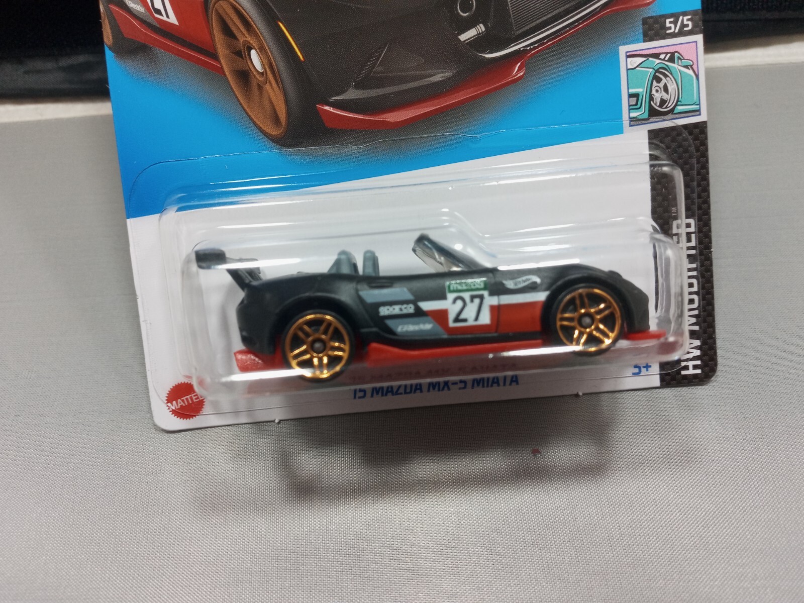 Hot Wheels ’15 Mazda MX-5 Miata HW Modified #5/5 Black Diecast 1:64 Scale New