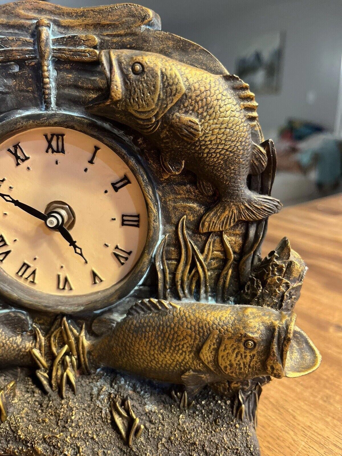 Trout Resin Mantle Clock 7×7 FISH Resin Clock Figurine