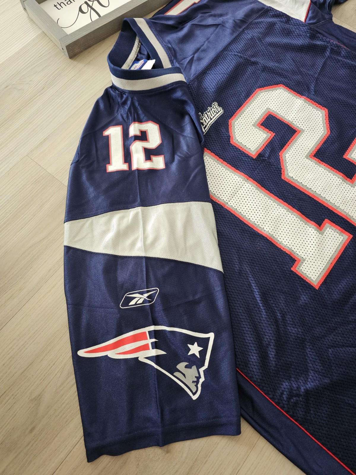 Vintage Reebok New England Patriots Tom Brady #12 Blue Jersey Size 2XL