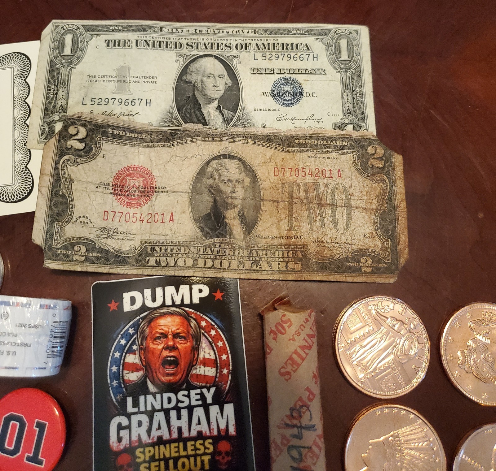 JUNK DRAWER LOT Political Stickers Buttons Metals Coppers Civil War Heros 172pc