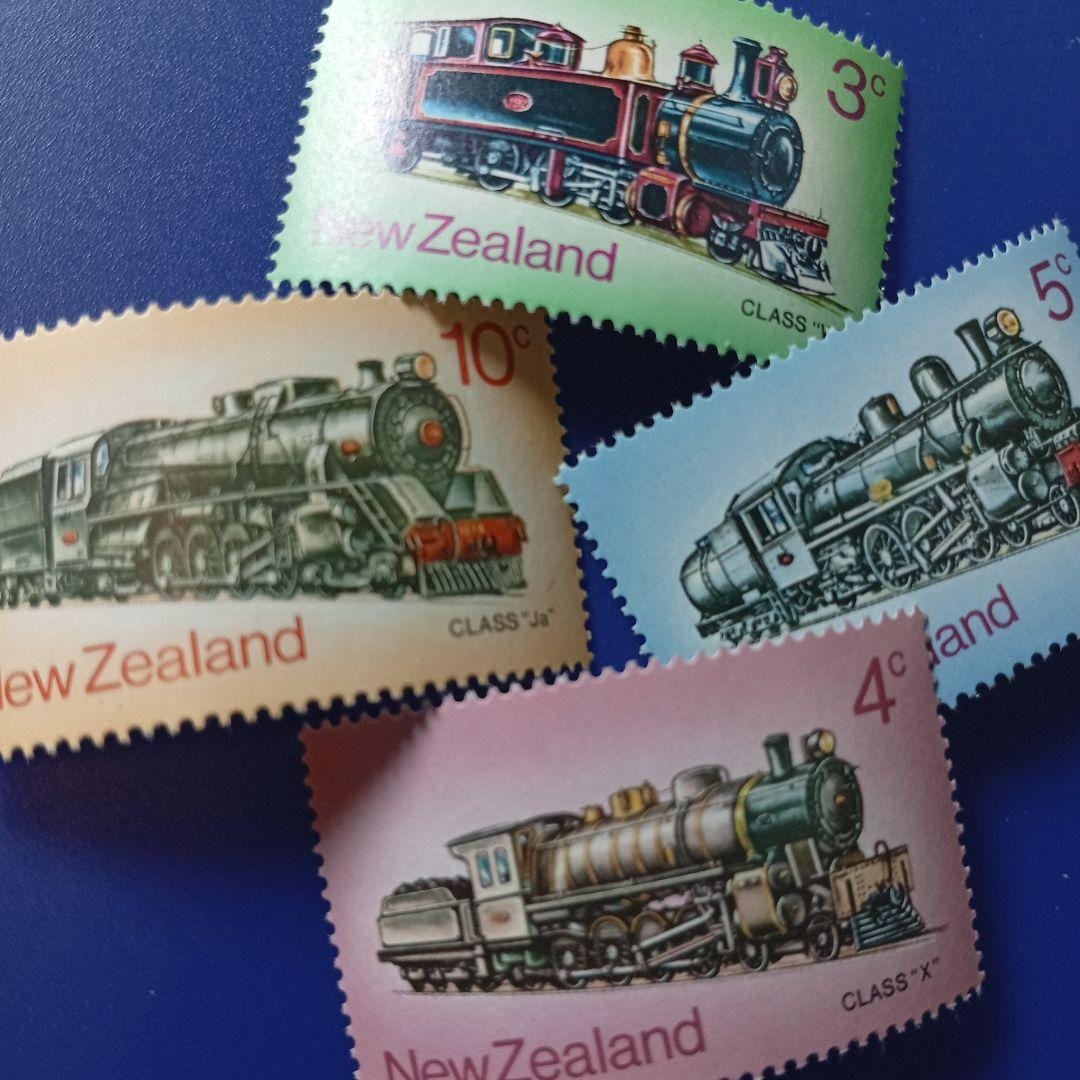 Foreign stamps New Zealand 1973 Steam locomotive 4 types set
