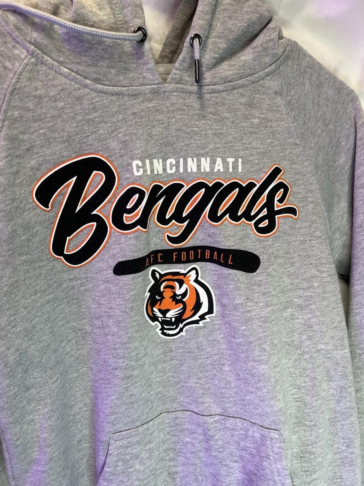 CINCINNATI BENGALS Hoodie Sweatshirt MEDIUM Unisex EUC