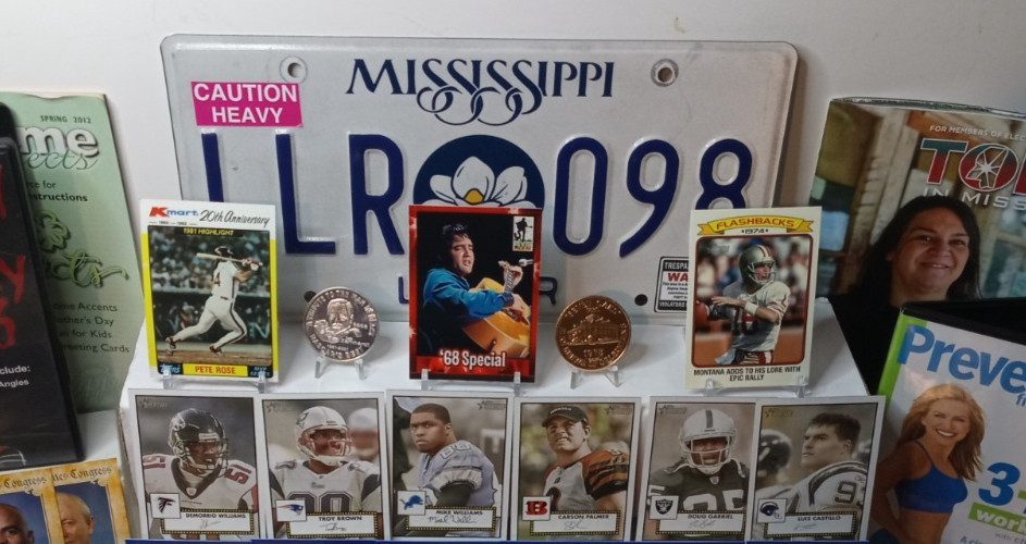 Junk Drawer Lot Sports Cards, Coins, Bottle Caps, Stamps, Tokens, Misc #64P