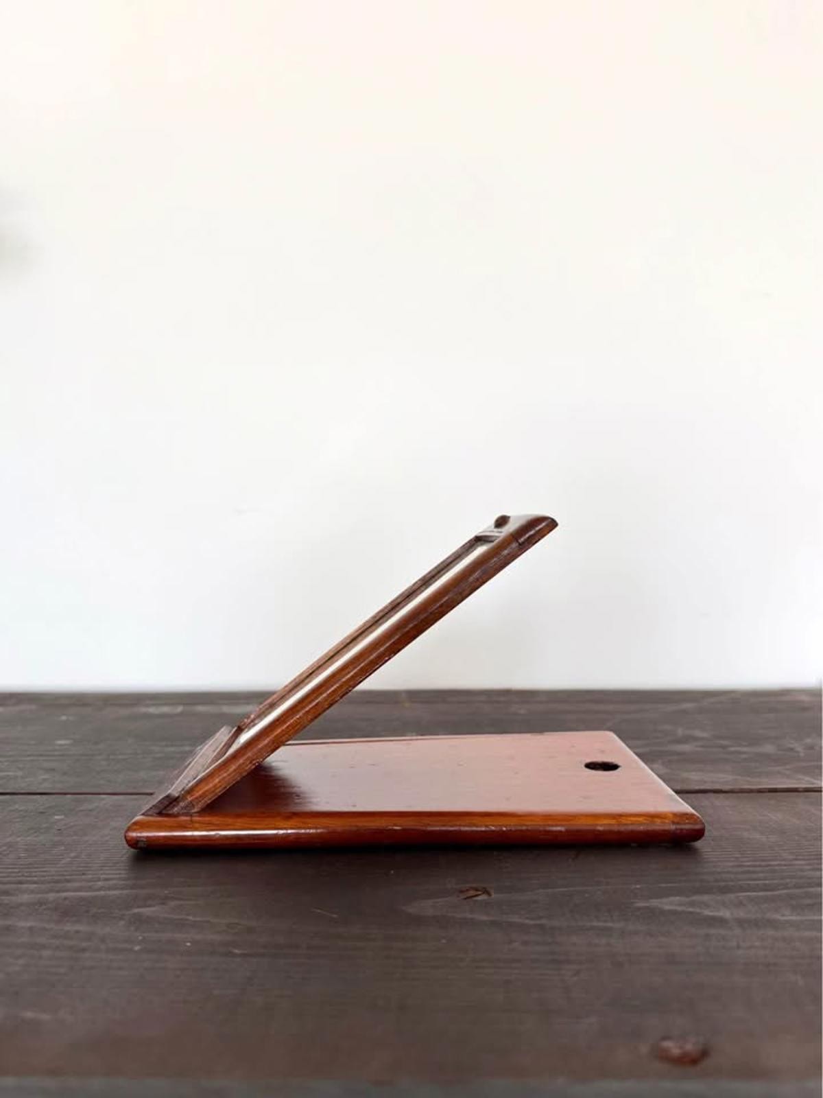 Antique English Campaign Wood Folding Mirror