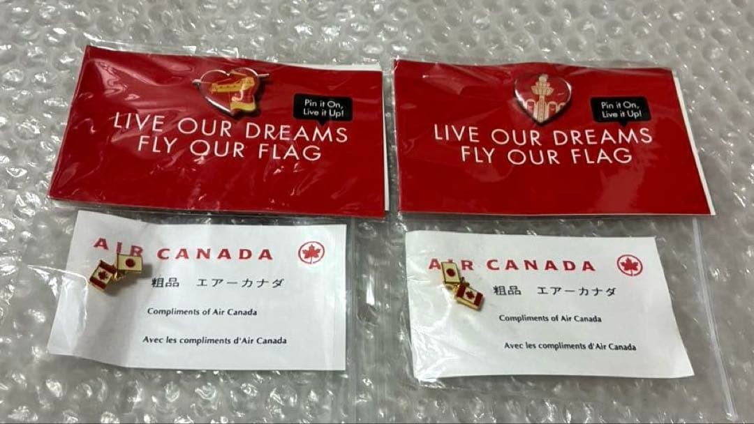 4 pieces AIR CANADA Singapore 45th Anniversary Pin Badge