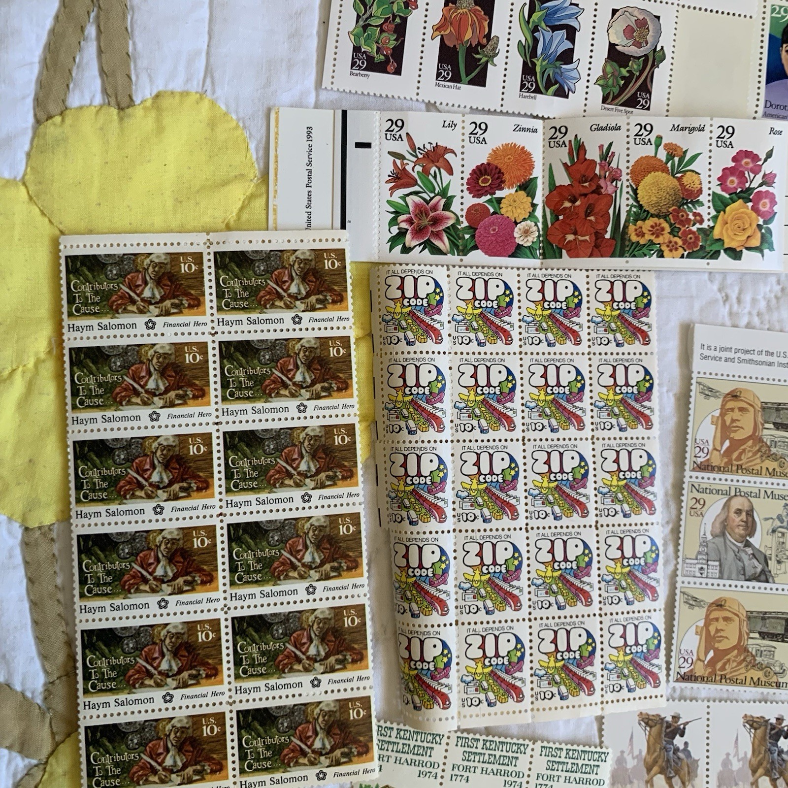 Vintage Pop Art Western Historical Floral Stamp Collection $80 Usable Postage