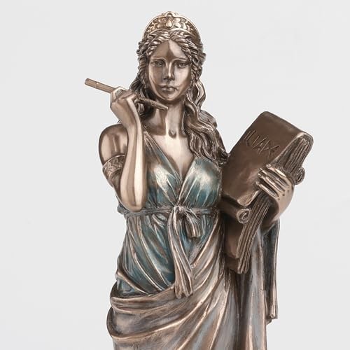 Veronese Design 9″ Calliope Greek Muse of Epics Statue, Cold Cast Bronze Finish