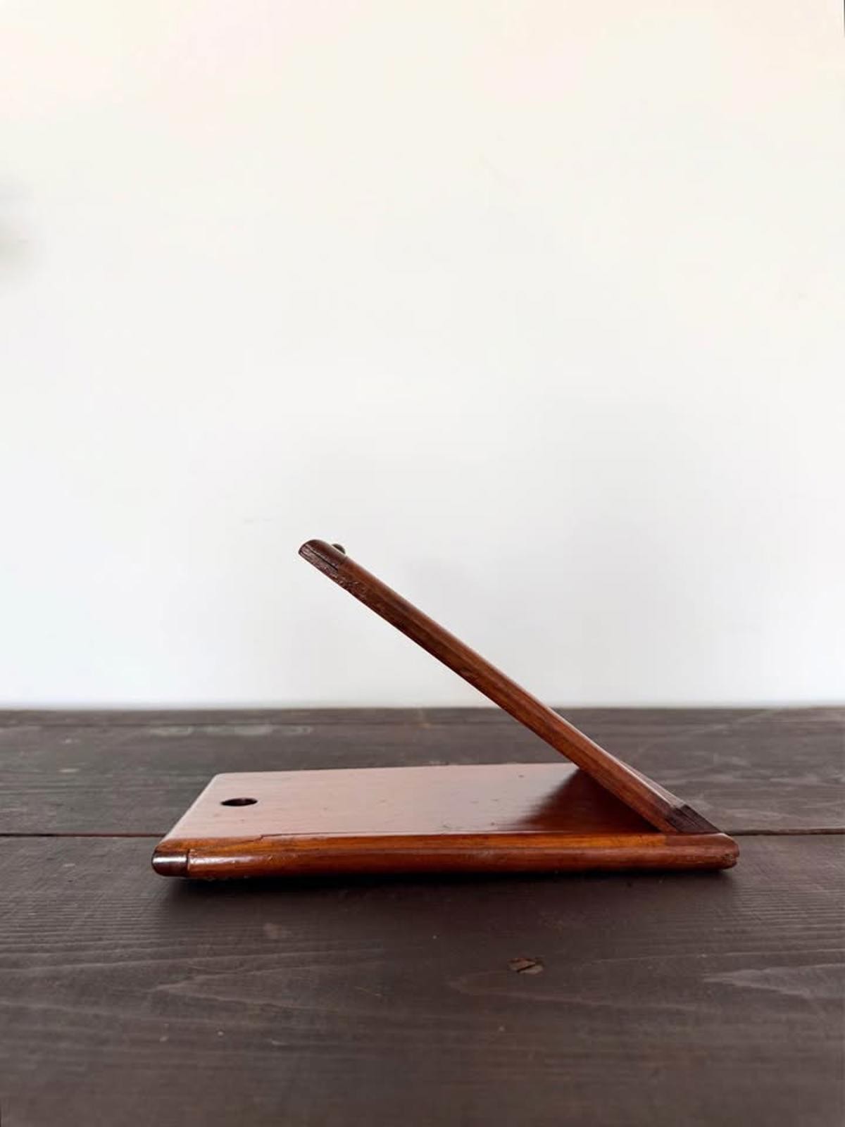 Antique English Campaign Wood Folding Mirror