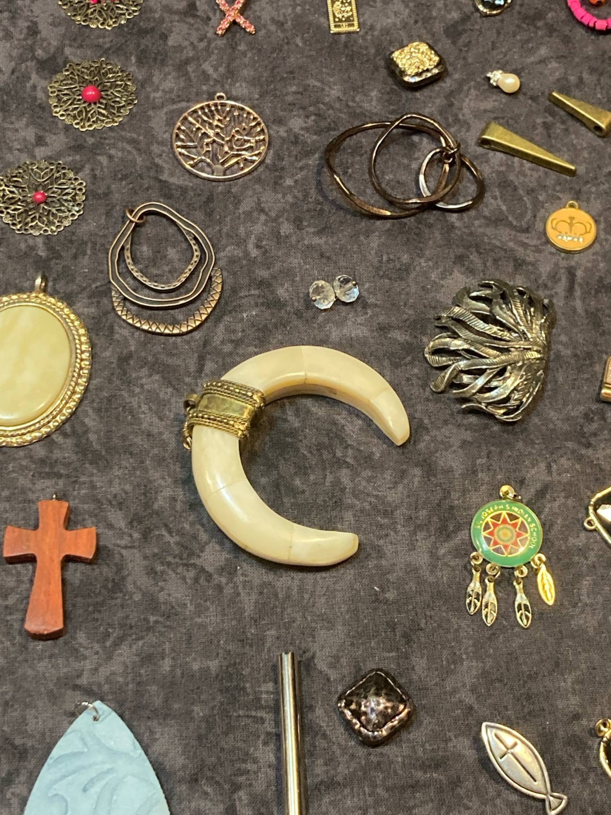 Huge Junk Drawer Lot of Trinkets Pendants Jewelry Cufflinks & Vintage Items