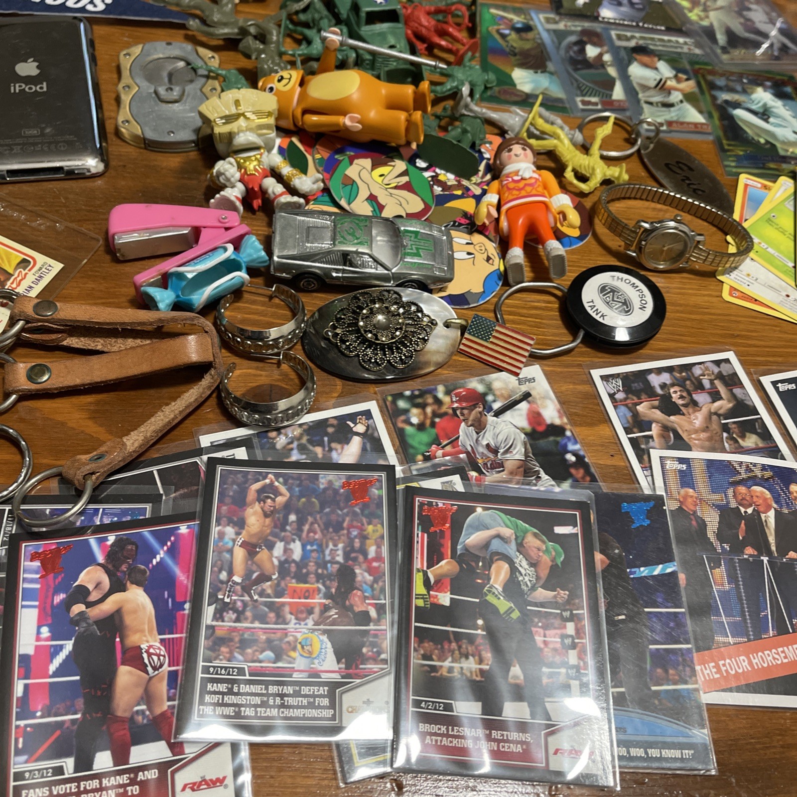 Vintage Junk Drawer Lot – Toys, Cards, GPK, Keychains, Watches, Jewelry, Pokémon
