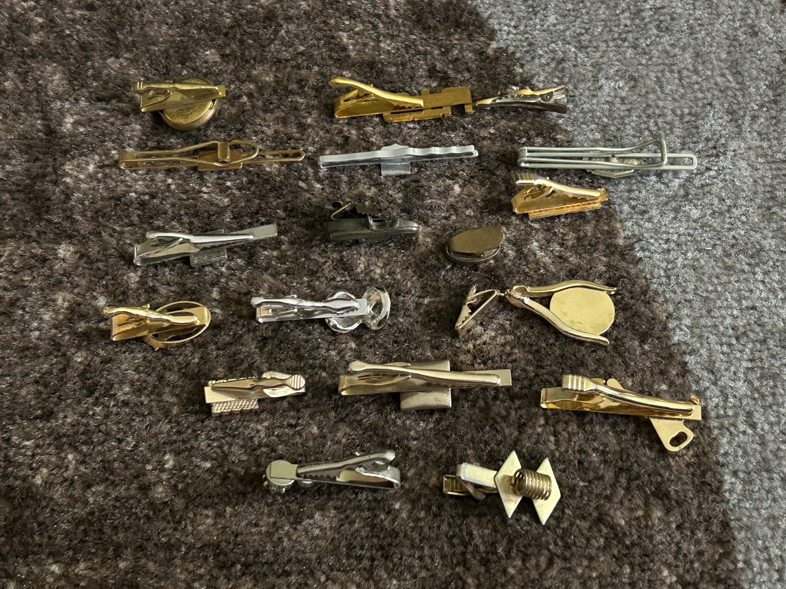 Tie Bar Clip Clasp Gramps Vintage Junk Drawer Lot Paris Golf Politics Eagle Hors
