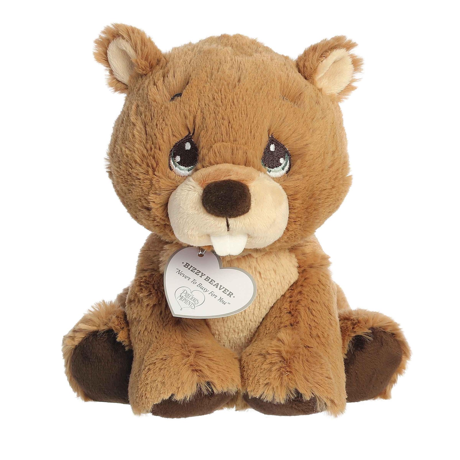 Aurora Precious Moments Bizzy Beaver Plush, Brown 8.5″ – Heartwarming Gift
