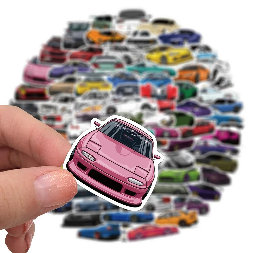 100PCS JDM Retrofit Racing Car Graffiti Stickers Laptop Guitar Luggage New