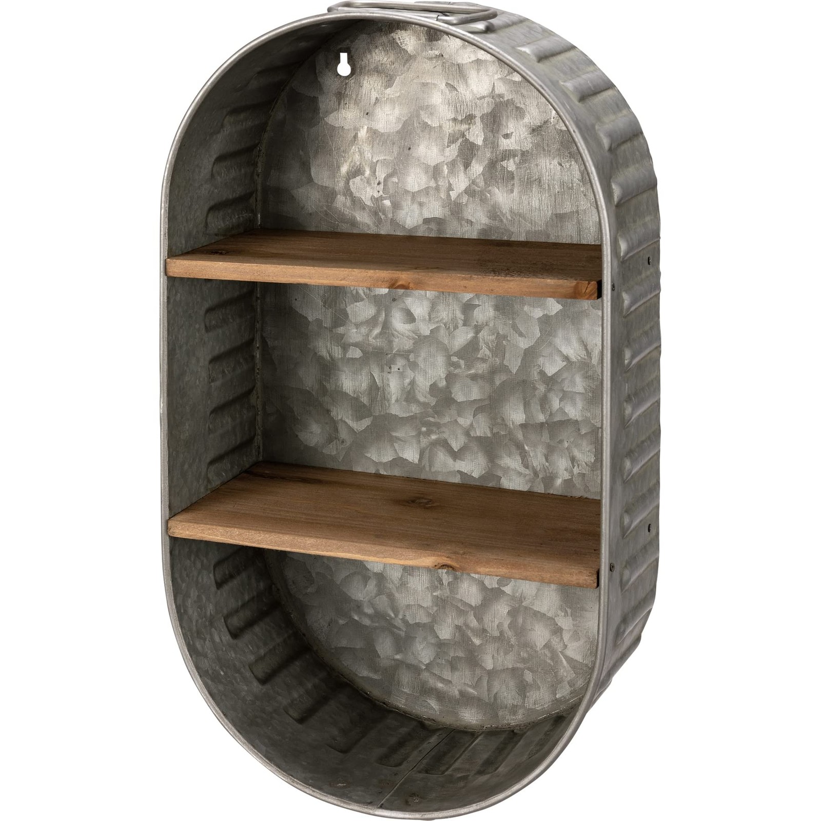Primitives by Kathy Washtub Wooden Double Shelf 9.50″ x 17.25″ x 4.50″