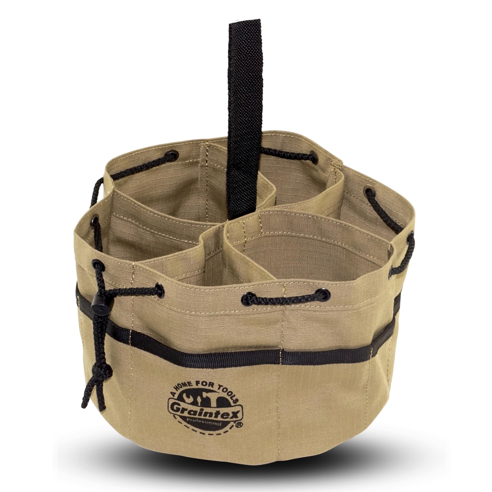 Graintex GB2897 Khaki Ripstop Canvas Grab Bag 18 Pockets Drawstring Mid