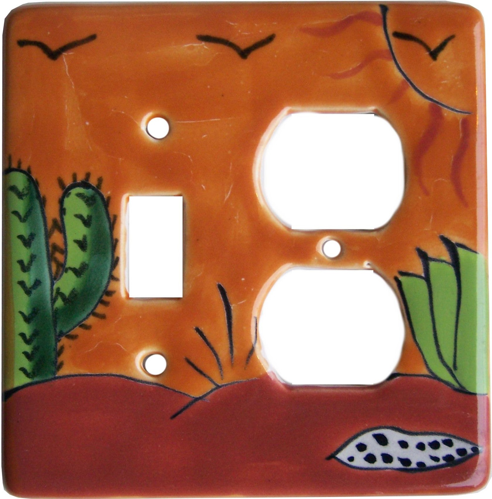 Fine Crafts Imports Desert Talavera Toggle Outlet Switch White 5 25 Inch small