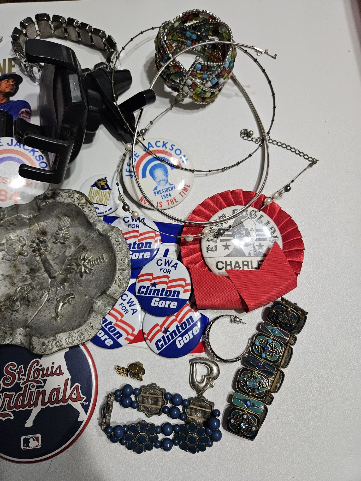 HUGE JUNK DRAWER Trinket Lot Vintage Knick Knacks Jewelry Pins Figures Etc.