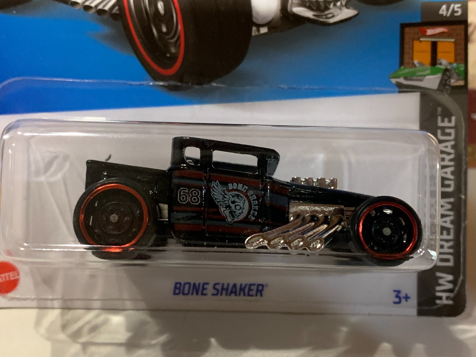 HOT WHEELS BONESHAKER, 2022 DREAM GARAGE BLACK ON CARD
