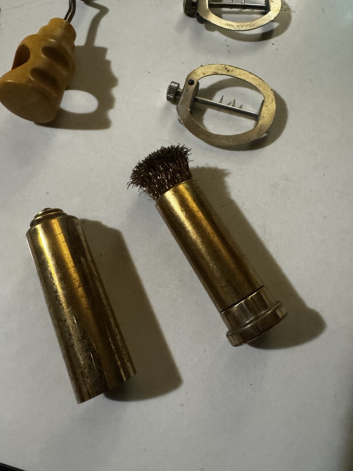 Antique Sterling Silver Matches Brass Odd End LOT ( 7 Pieces)