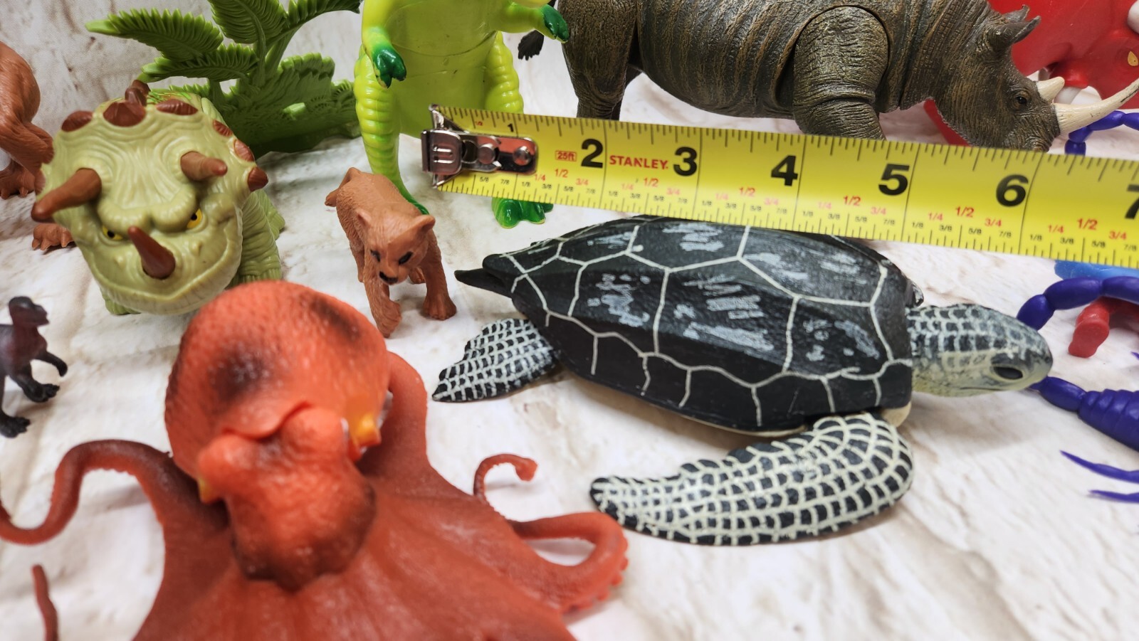 Junk Drawer Animal & Dinosaur Toy Lot of 19 + Plastic & Rubber Figures
