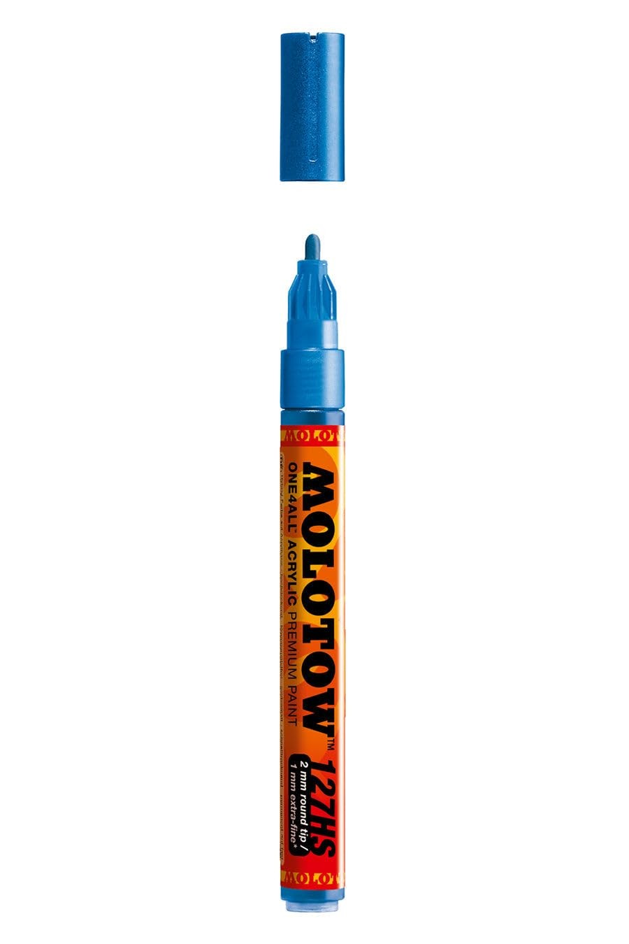 MOLOTOW ONE4ALL Acrylic Paint Marker, 2mm, Metallic Blue, 1 Each (127.302)