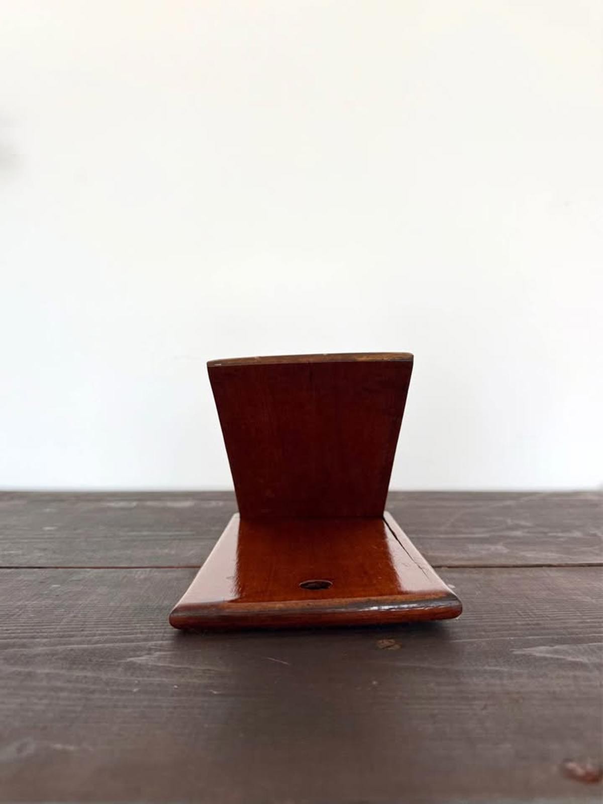 Antique English Campaign Wood Folding Mirror
