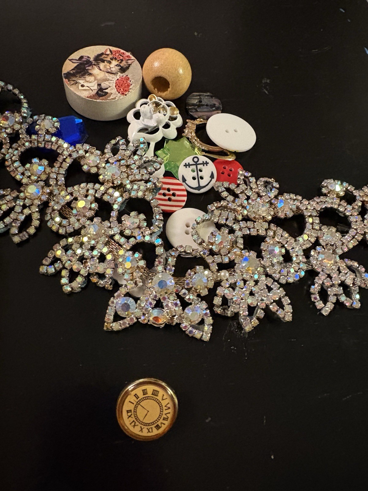 Junk Drawer Craft Lot. Vtg To Modern. Mixed Media. Broke Jewelry Buttons More