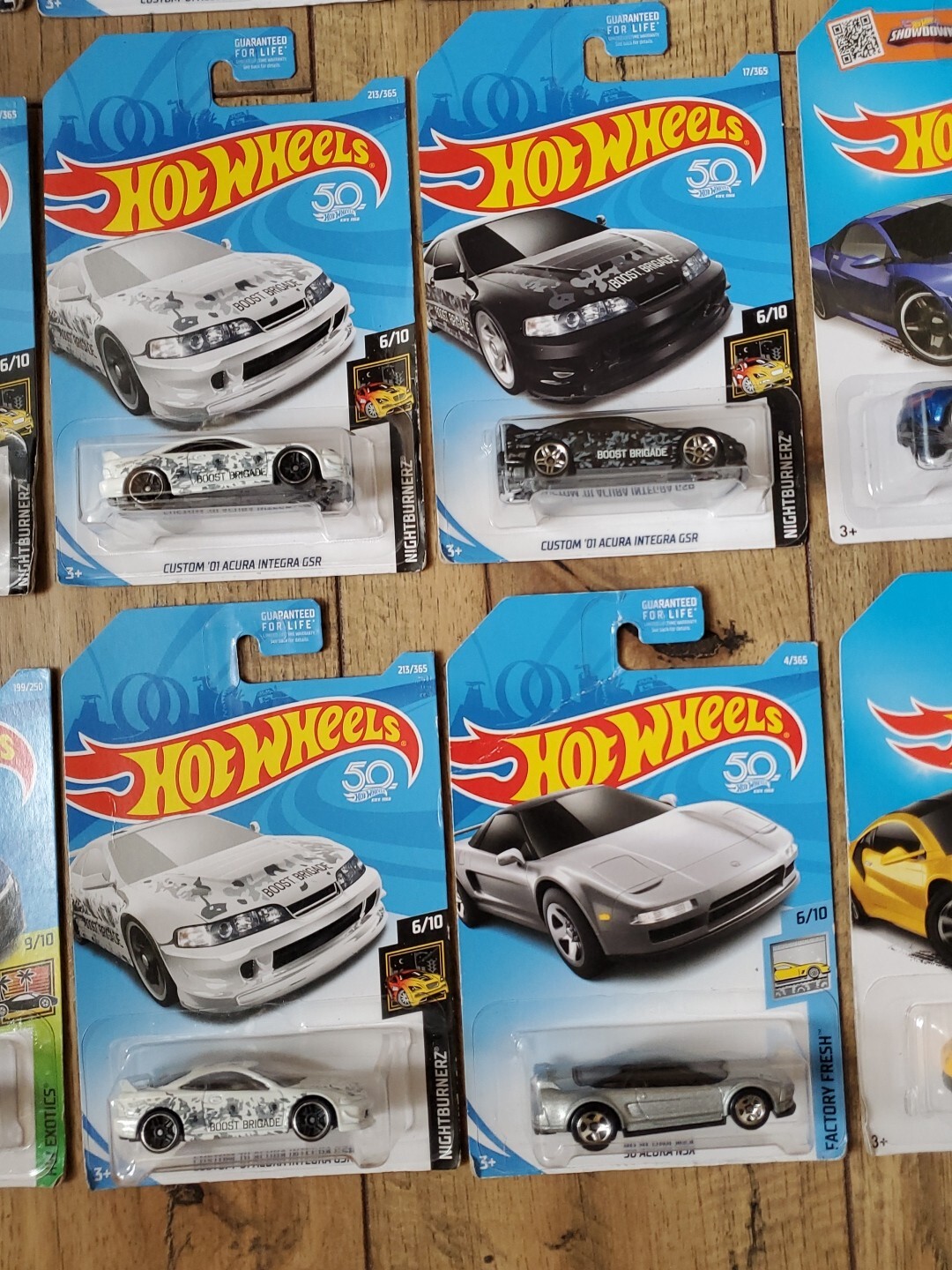 Hot Wheels Custom ’01 Acura Integra GSR Nightburnerz ’17 Acura NSX Lot Of 12