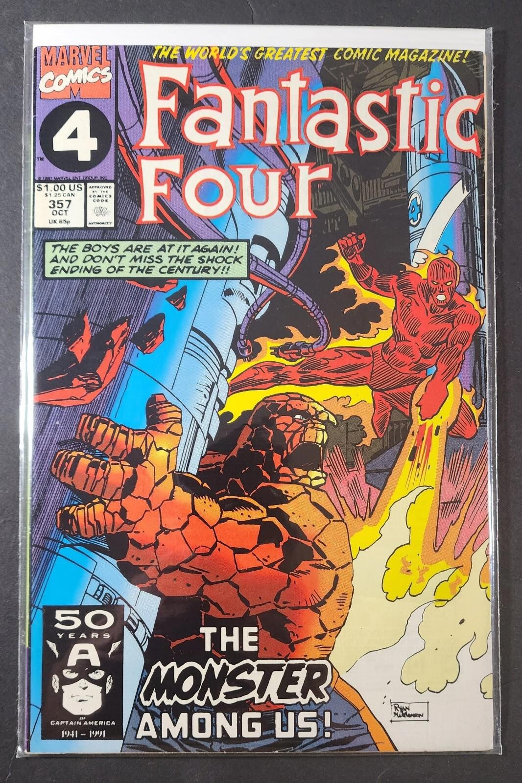Fantastic Four #357 & 358 High Grade Direct Edition 1991 Marvel Comics lot of 2