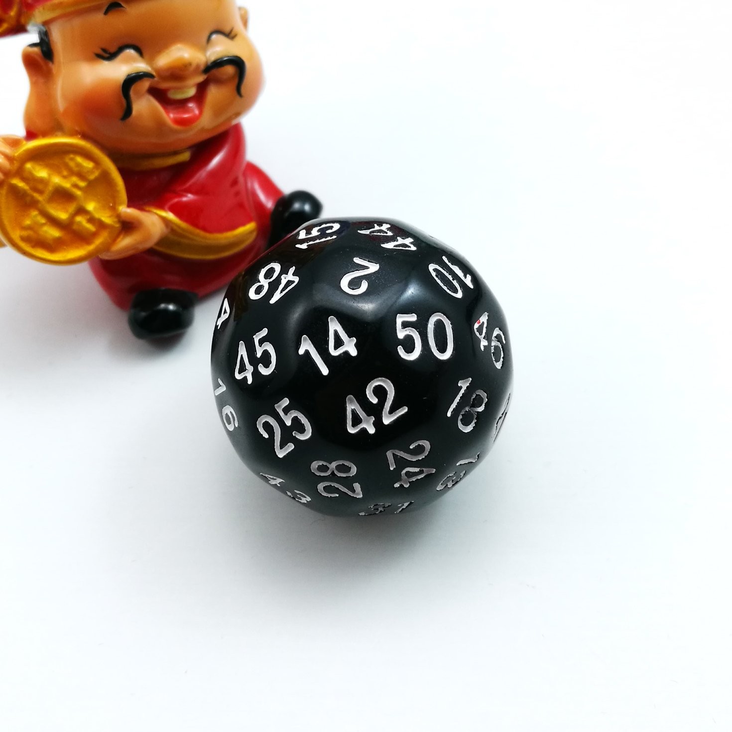 BESCON DICE Fifty Sided Die Plastic Black 30mm Functional Tabletop Gaming