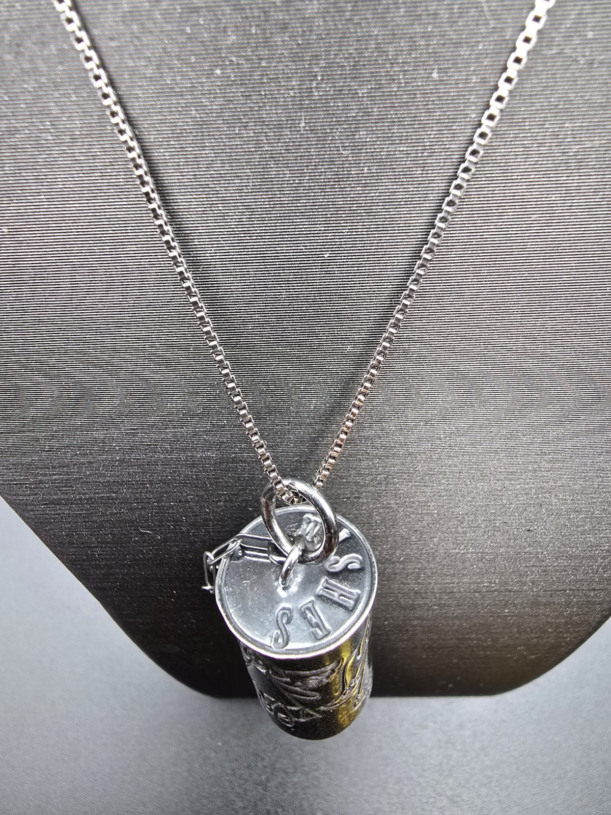 Mexico 925 Sterling Silver Signed eFs Wish Necklace Angels With Italy 925 Chain