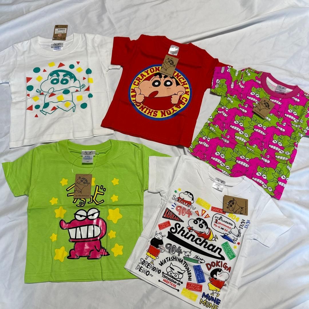 [100cm] Crayon Shin-chan/Waniyama-san T-shirt 25th Anniversary 5-piece set