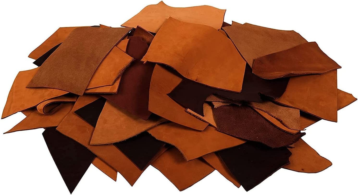 TUZECH Leather Scrap 5lb Full Grain Cowhide Mixed Colors Craft Pieces