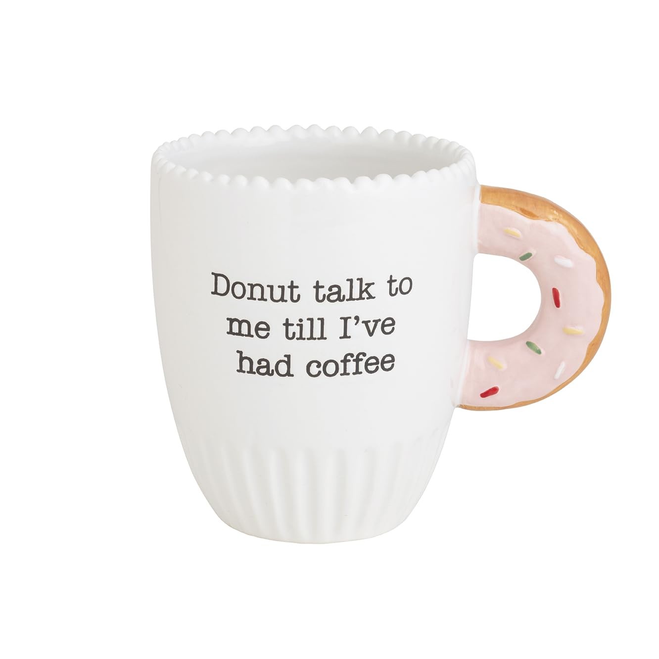 Mud Pie White Ceramic Donut Brunch Mug