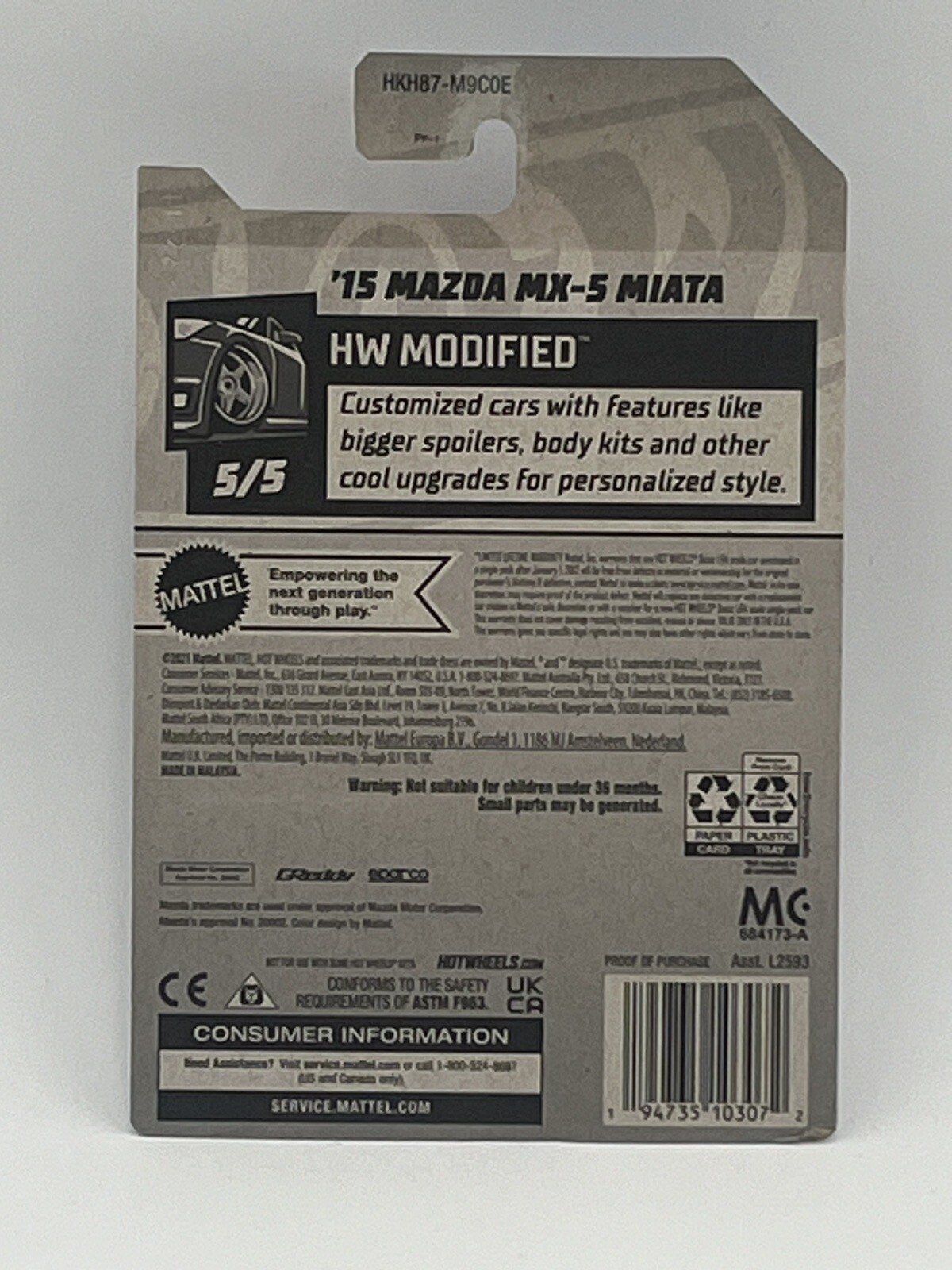 Hot Wheels ’15 Mazda MX-5 Miata HW Modified #5/5 Black 114/250
