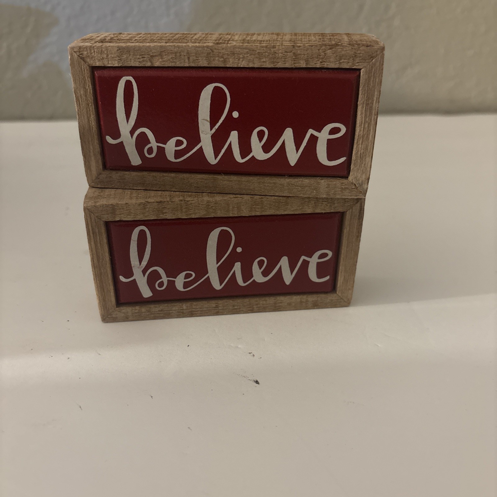 Primitives by Kathy 109410 Box Sign Mini – Believe, 4 x 2 x 1-inch Lot Of 2