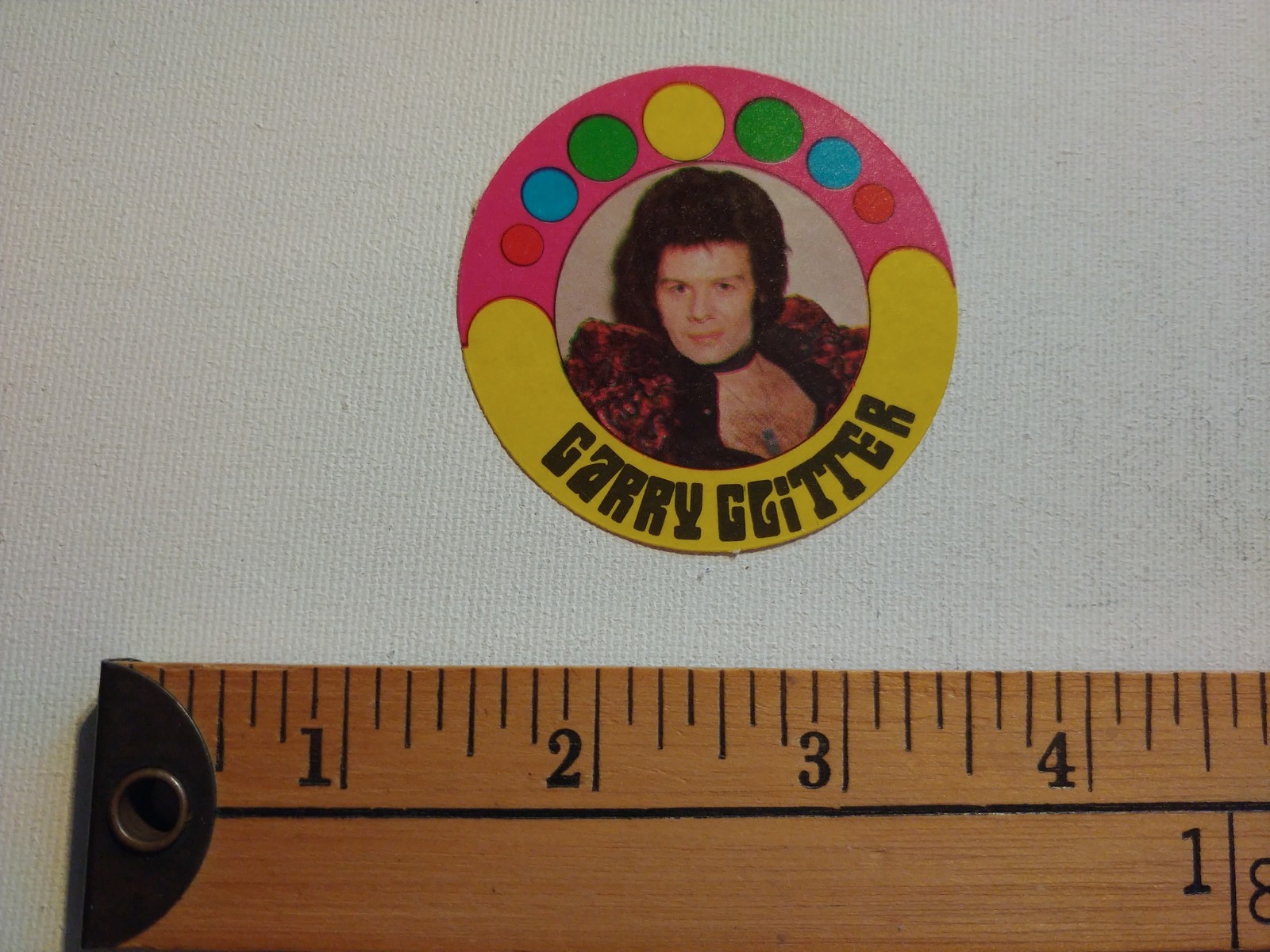 * rare 70s GARRY GLITTER ENGLAND UK SINGER STICKER DECAL AUTO COLLANT *