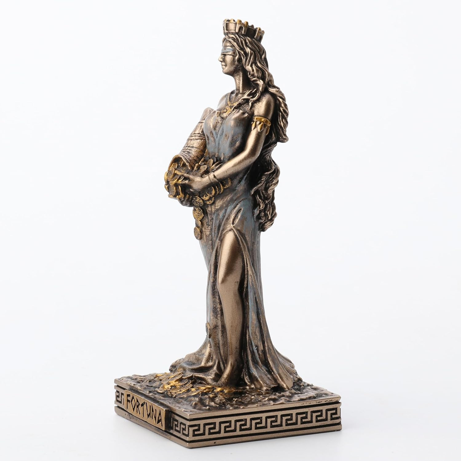 3 1/2 Inches Fortuna Greek Goddess of Good Fortune Resin Miniature Statue Figuri